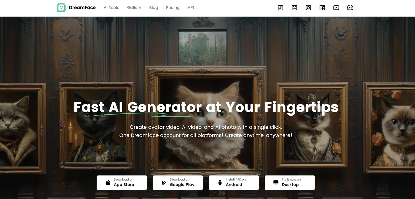 Screenshot of DreamFace