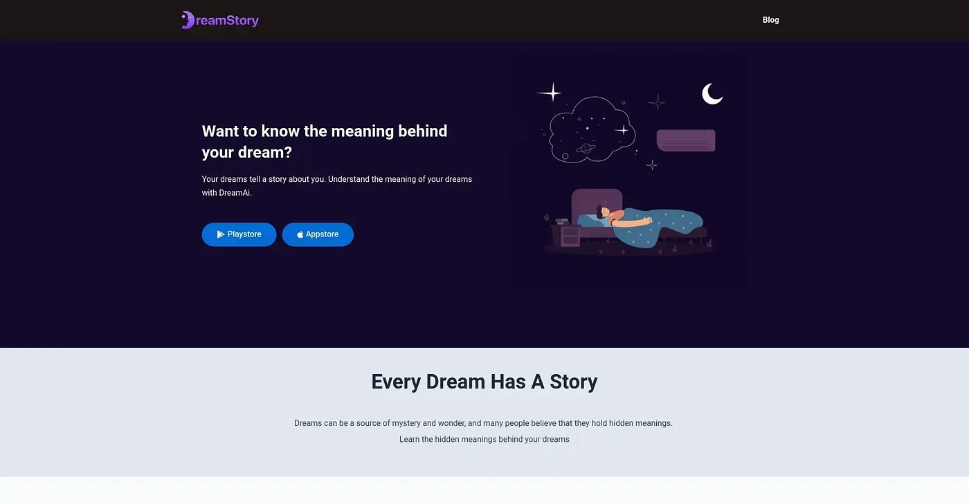 Screenshot of DreamStory
