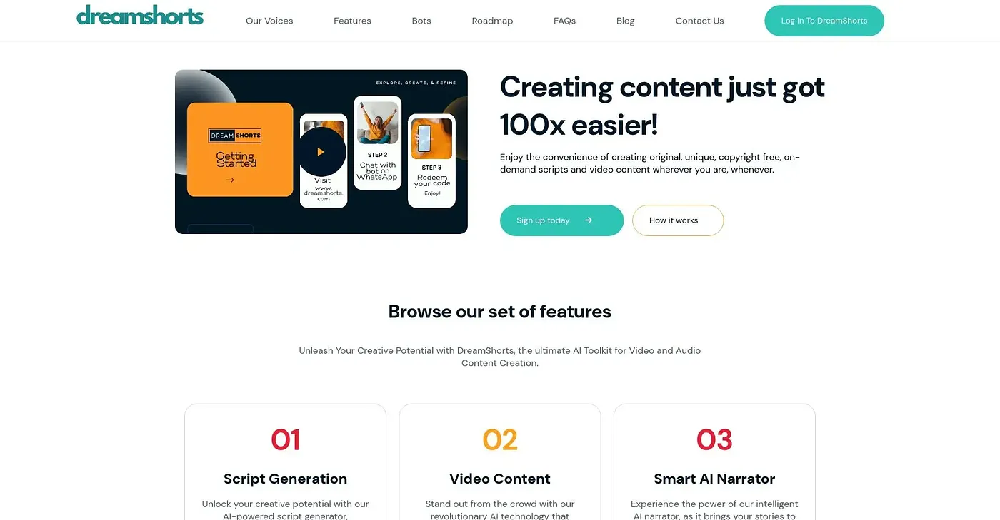 Screenshot of Dreamshorts