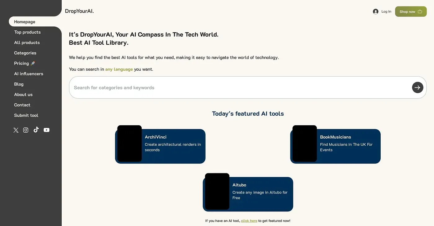 Screenshot of Drop Your AI
