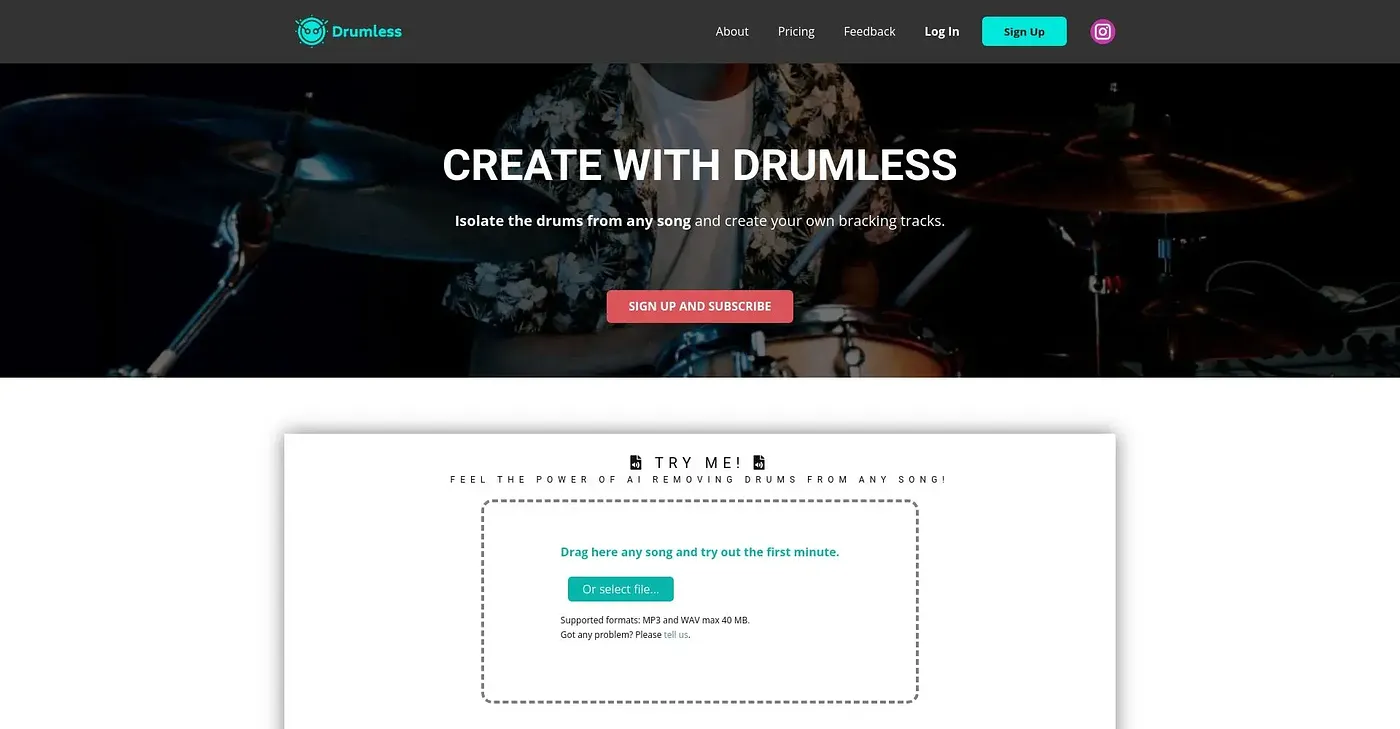 Screenshot of Drumless