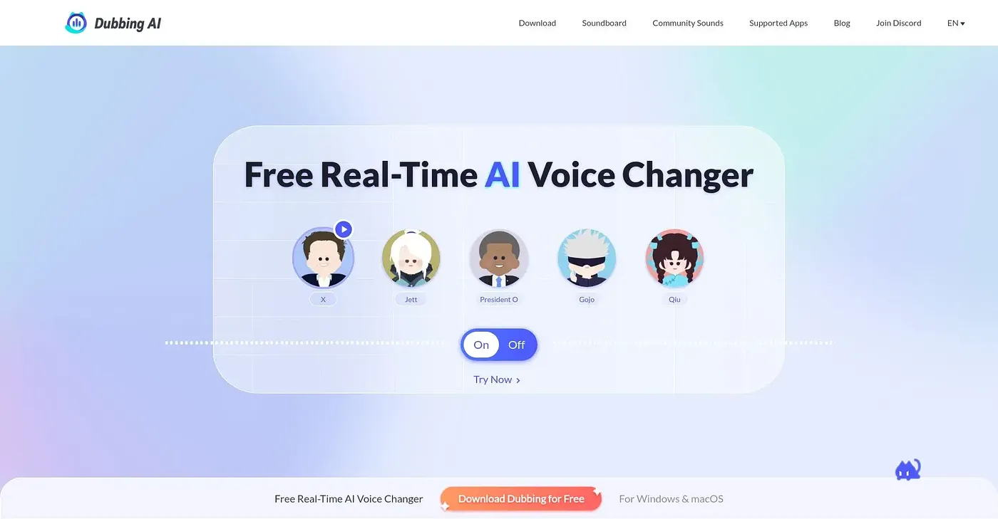 Screenshot of Dubbing AI Voice Changer