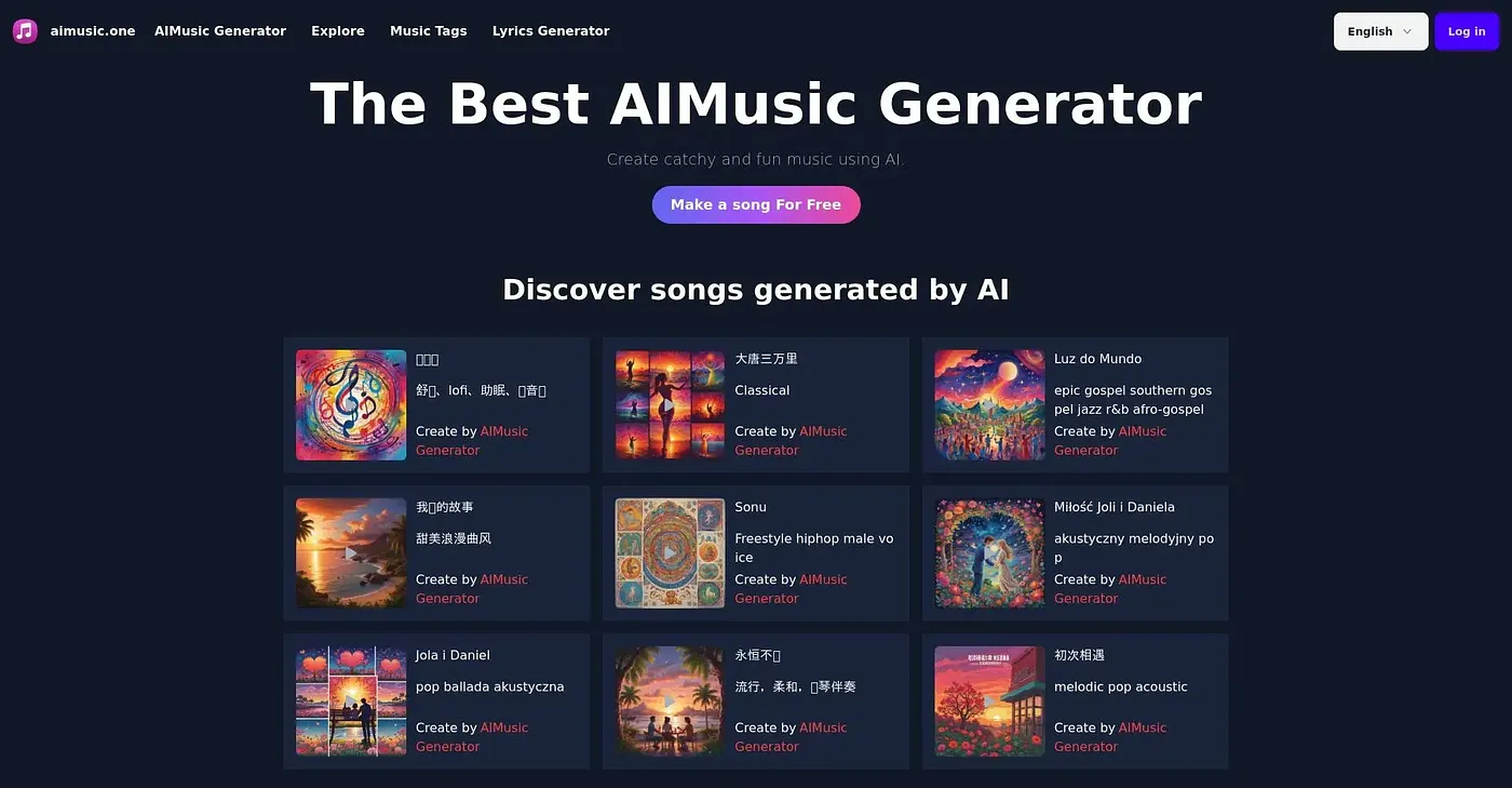 Screenshot of AI Music