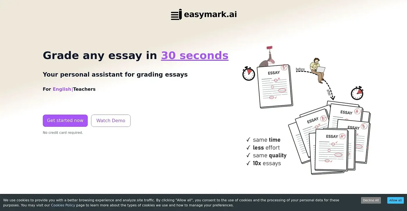 Screenshot of Easy Mark AI