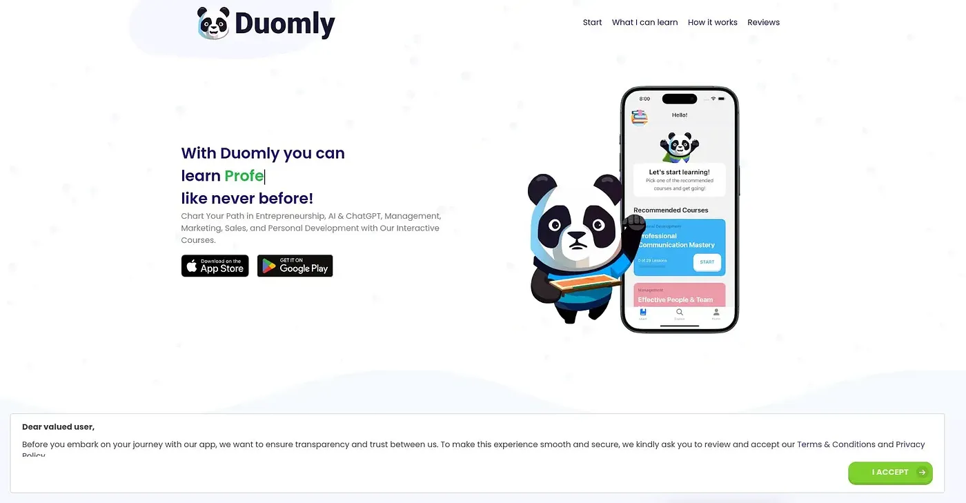 Screenshot of Duomly