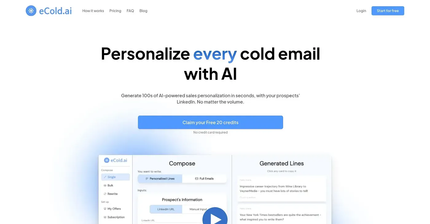 Screenshot of E Cold AI