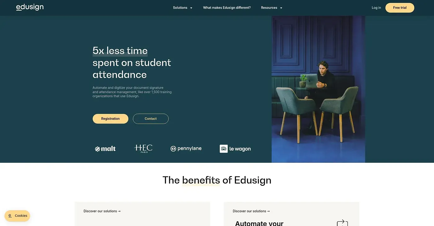 Screenshot of Edusign