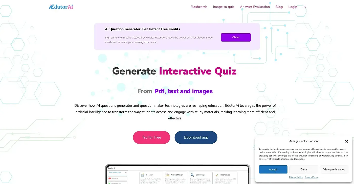 Screenshot of Edutor Ai