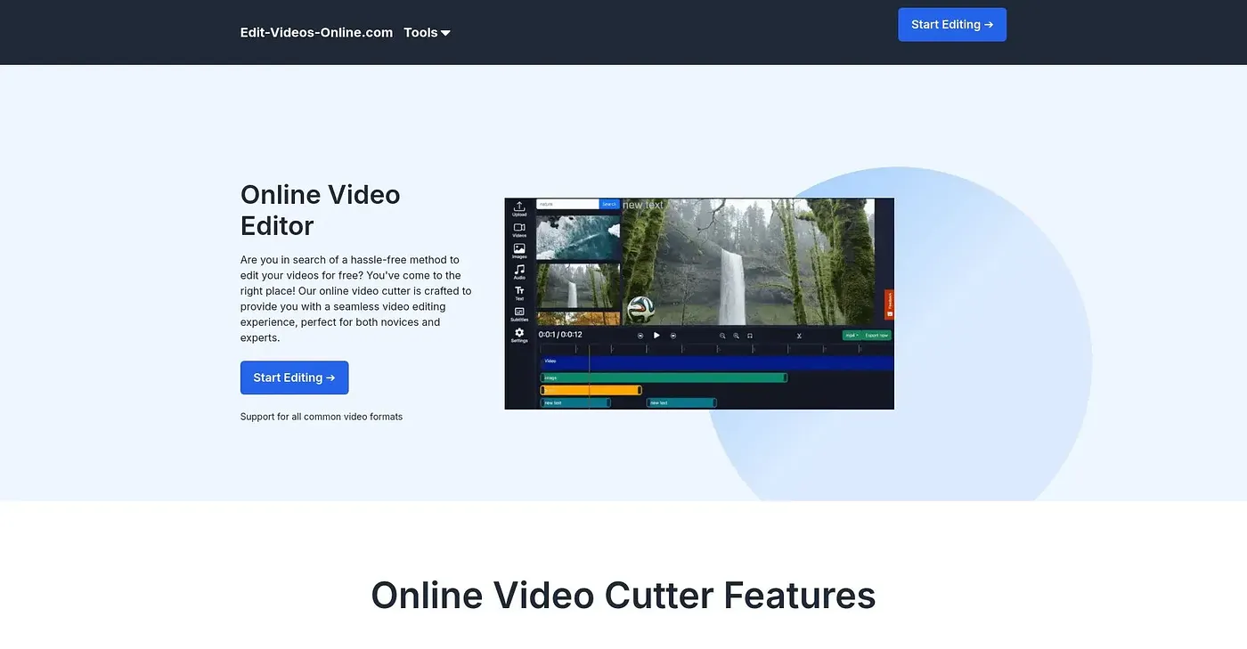 Screenshot of Edit Videos Online