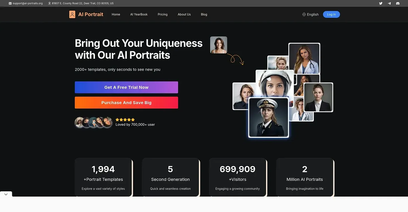 Screenshot of AI Portraits