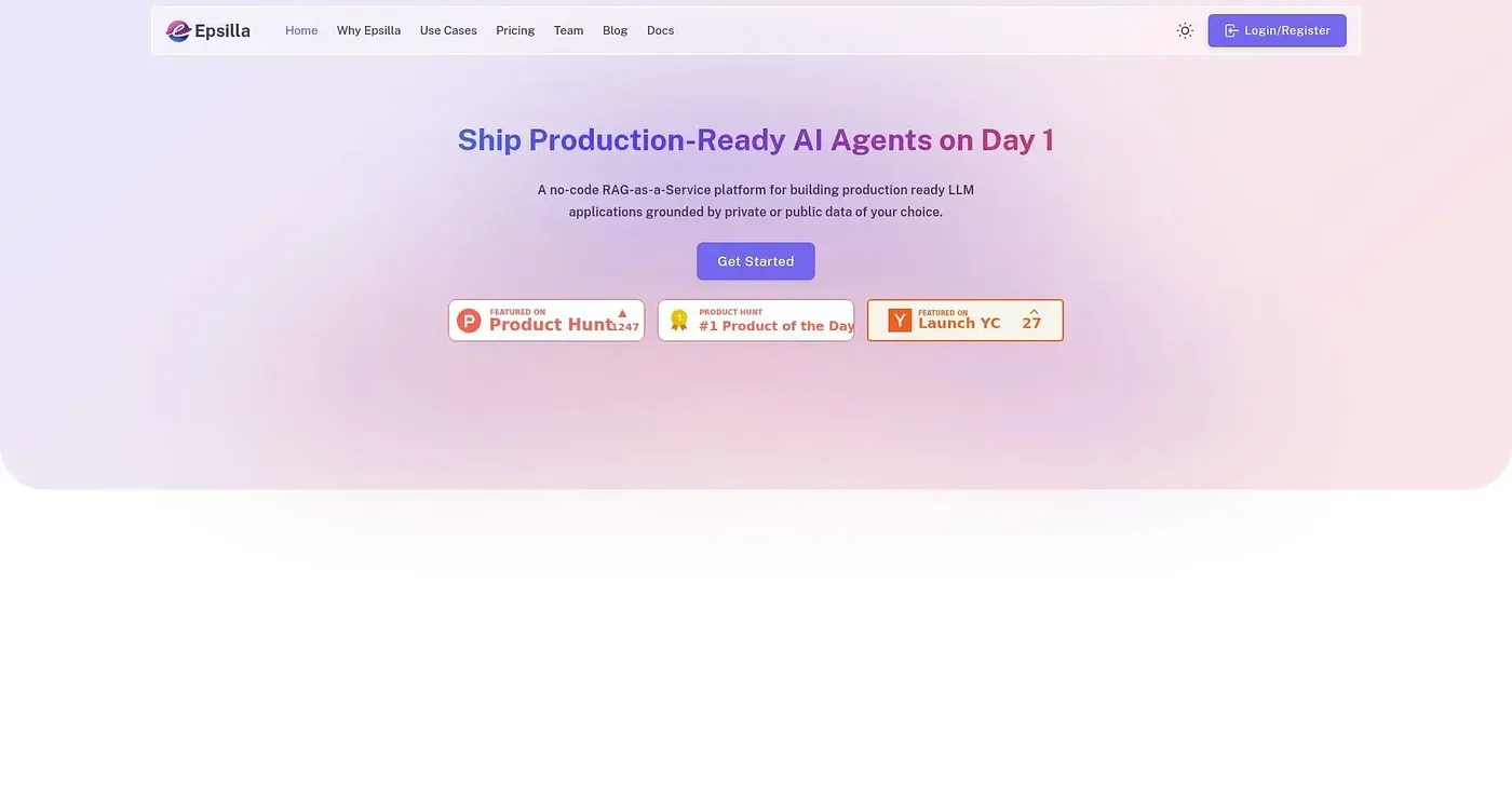 Screenshot of Epsilla