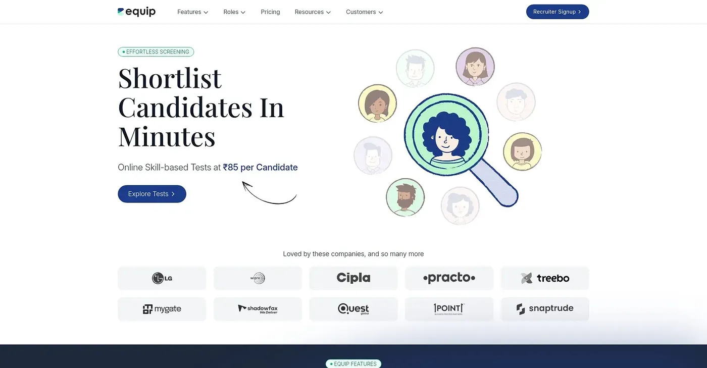 Screenshot of Equip