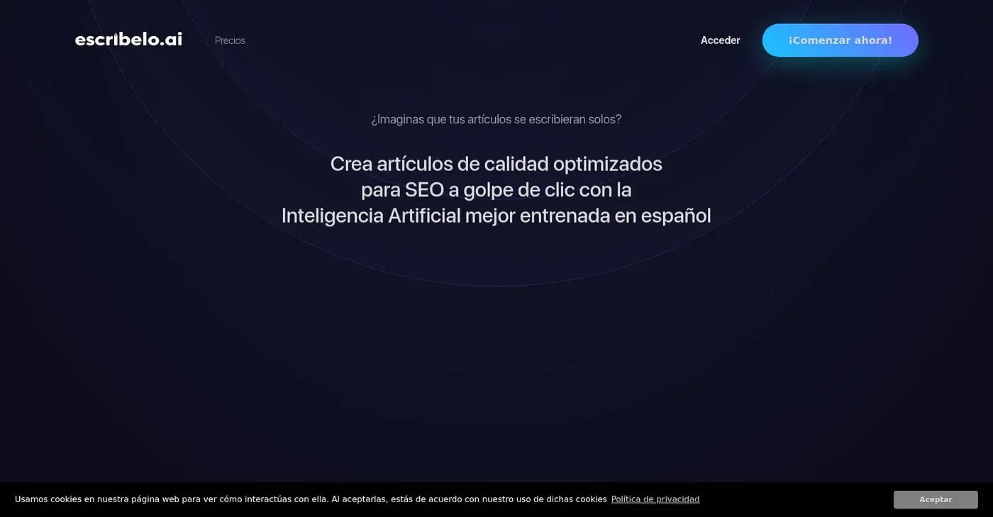 Screenshot of Escribelo AI