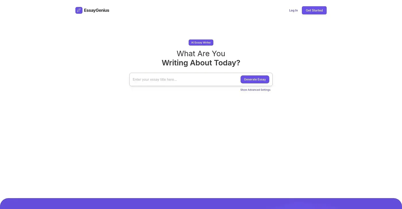 Screenshot of Essay Genius AI