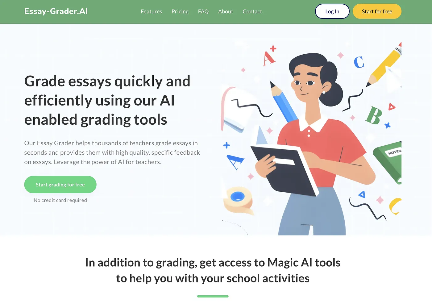 Screenshot of Essay Grader