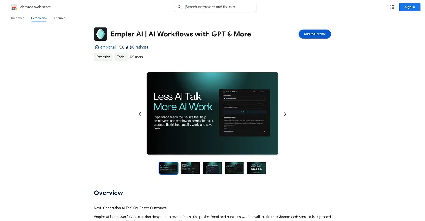 Screenshot of Empler AI Workflows
