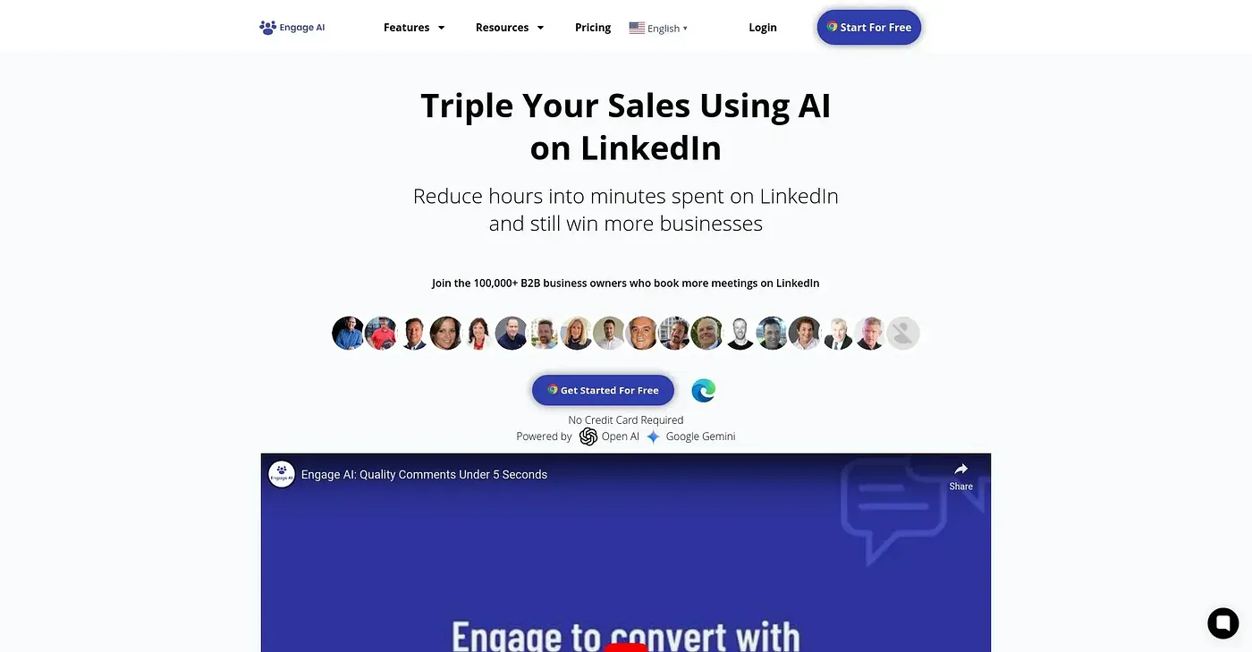 Screenshot of Engage AI