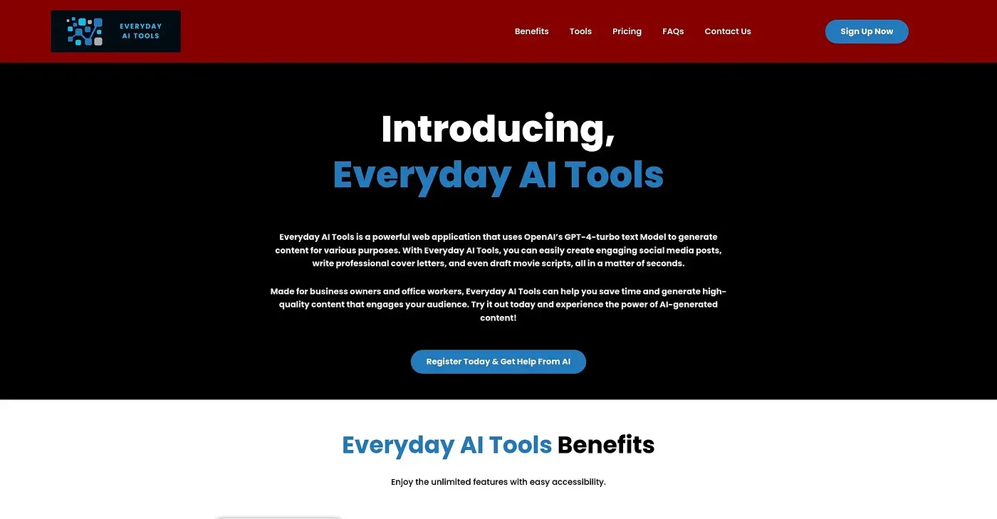 Screenshot of Everyday AI Tools