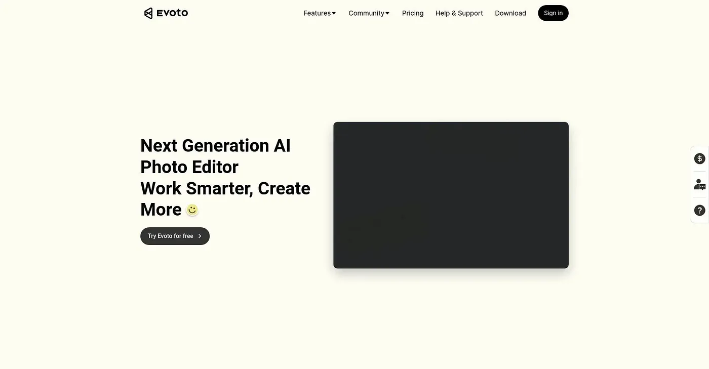 Screenshot of Evoto AI