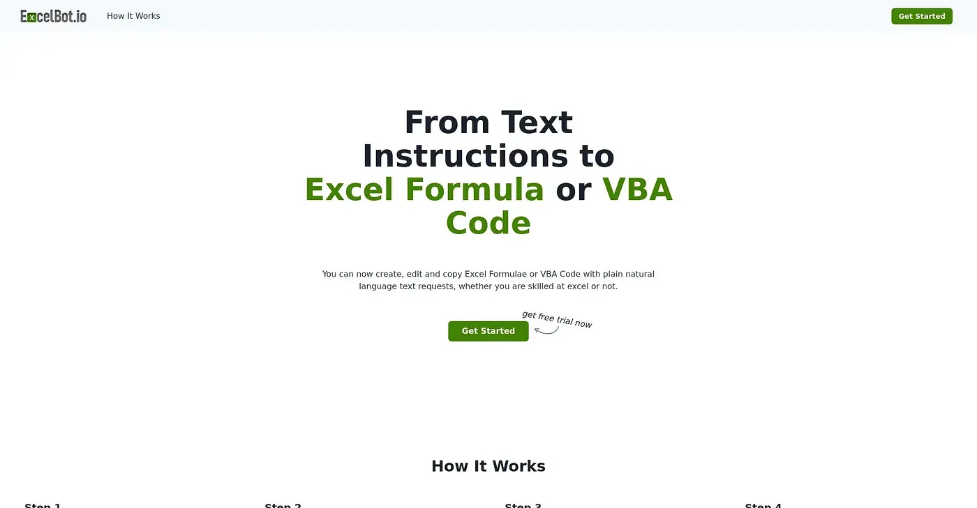 Screenshot of Excelbot