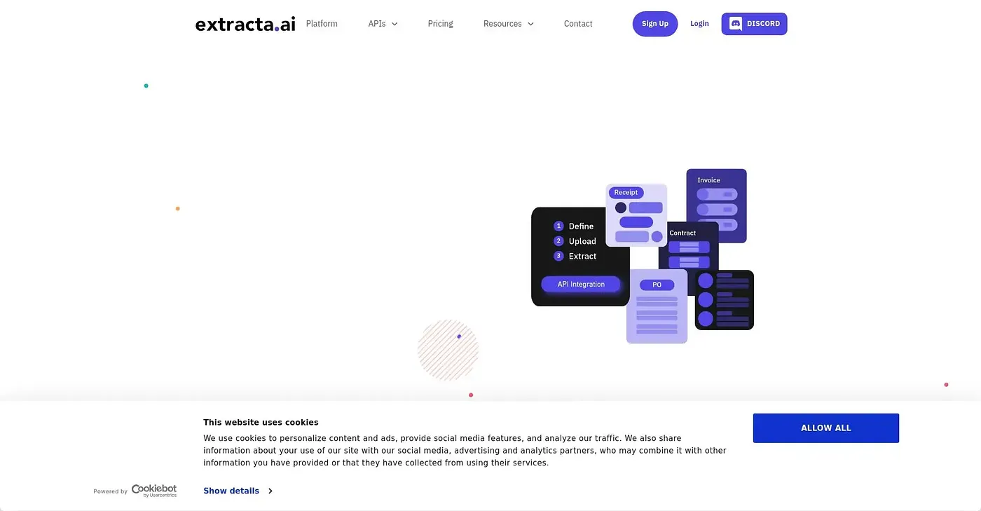 Screenshot of Extracta AI