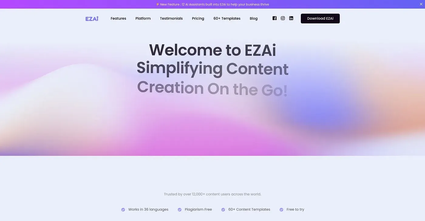 Screenshot of Ezai