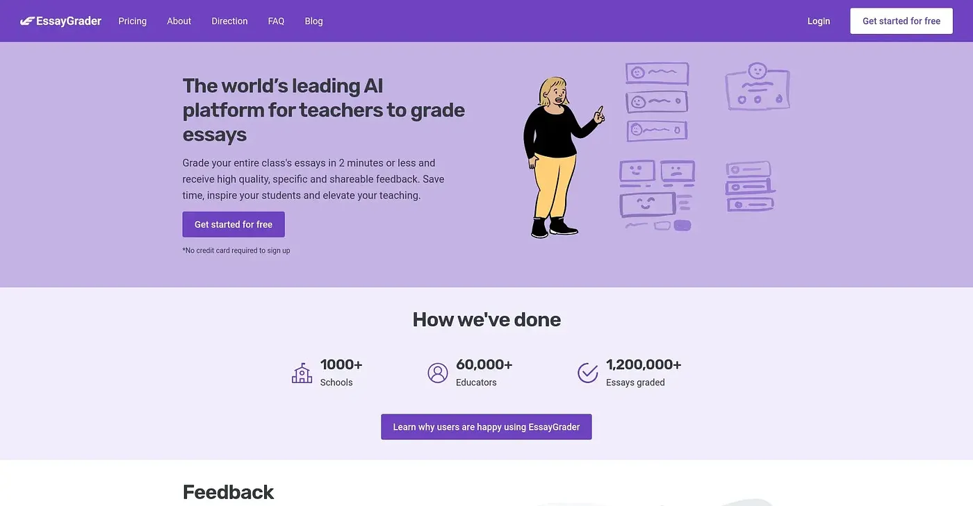 Screenshot of EssayGrader