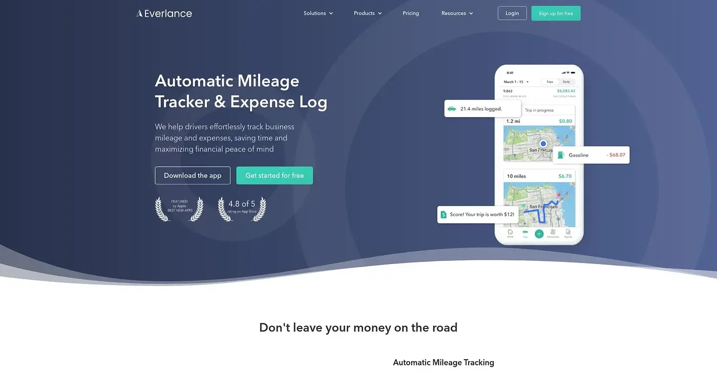 Screenshot of Everlance