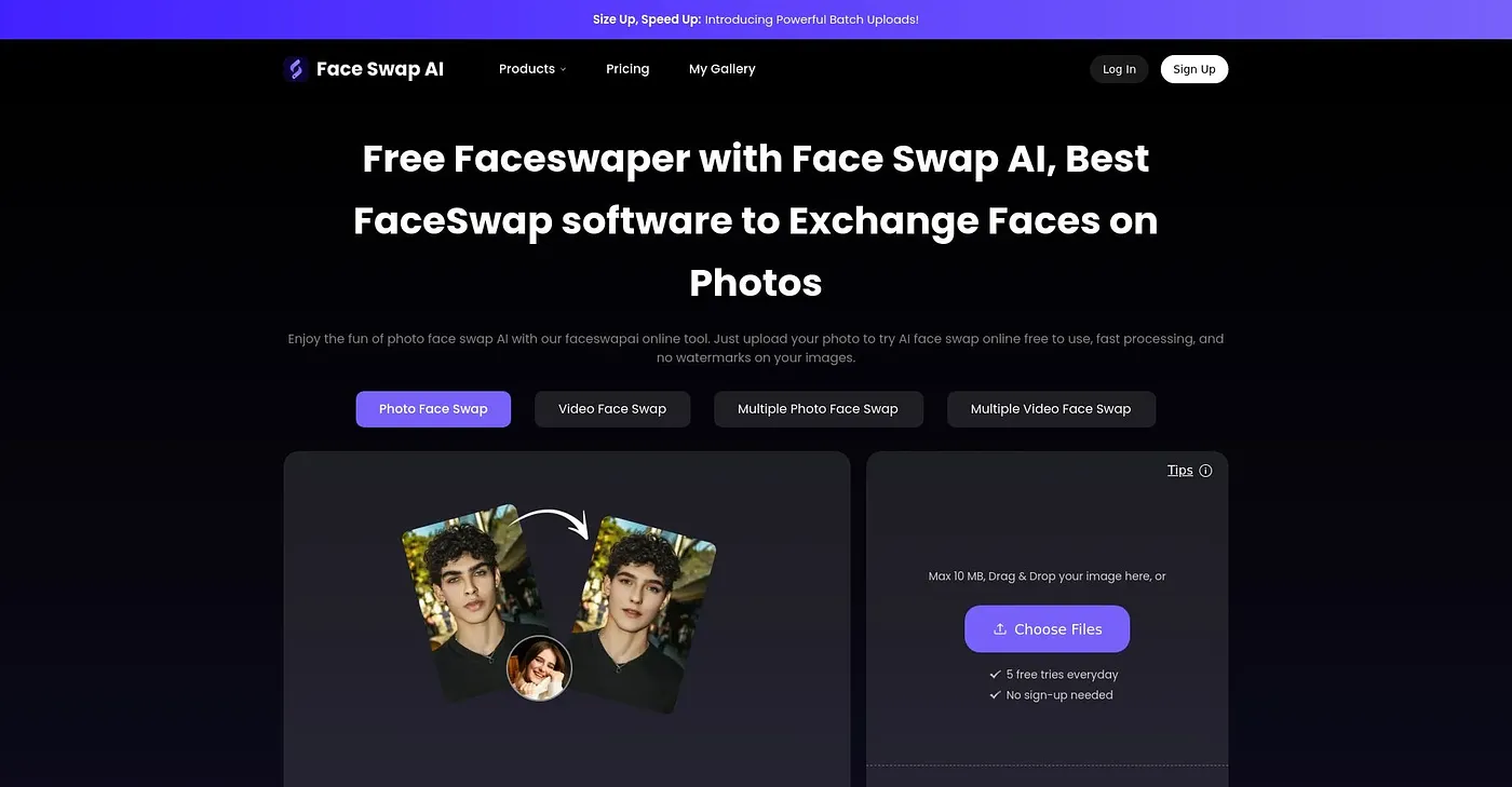Screenshot of FaceSwap AI