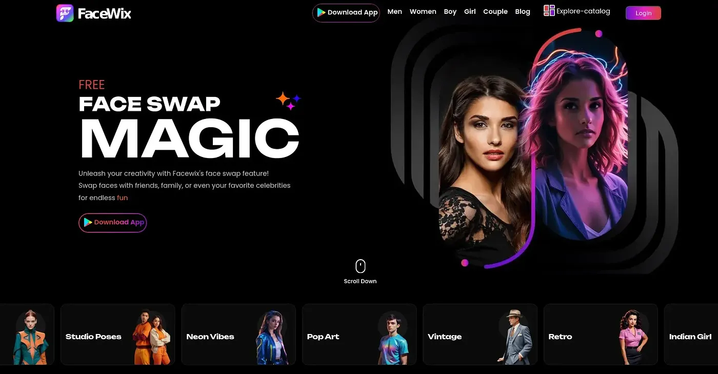 Screenshot of FaceWix