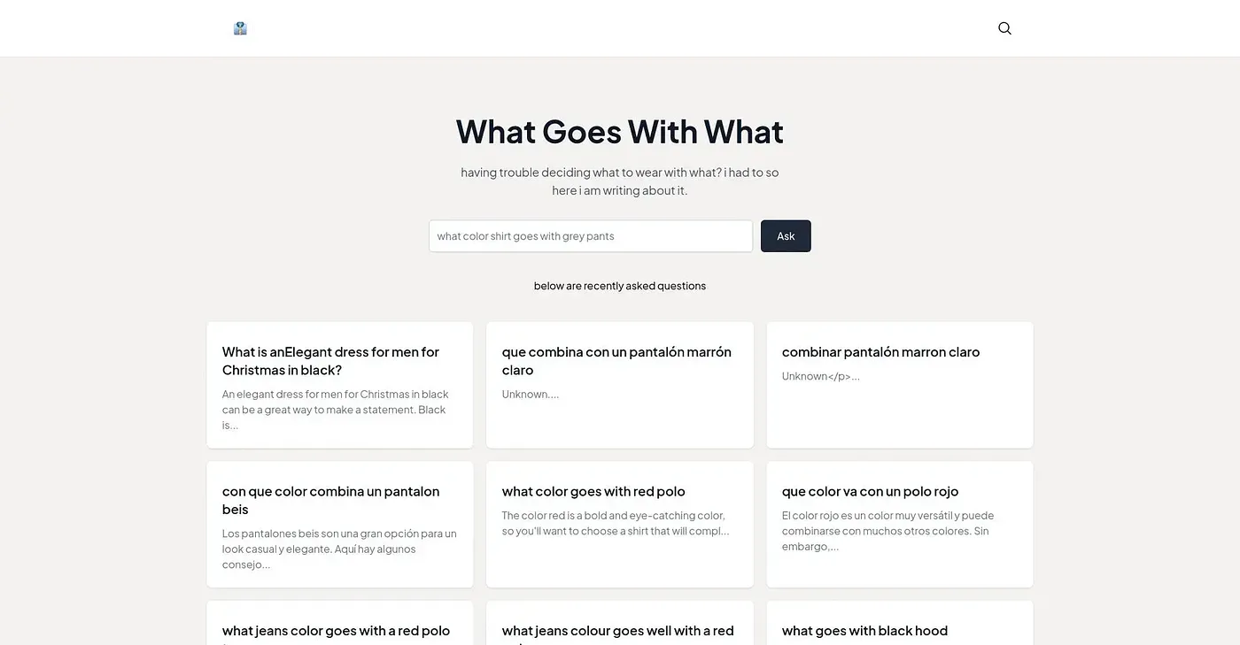 Screenshot of Fashion Advisor AI