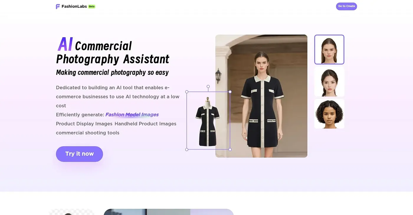 Screenshot of Fashion Labs AI