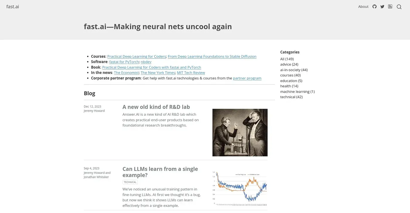 Screenshot of Fastai