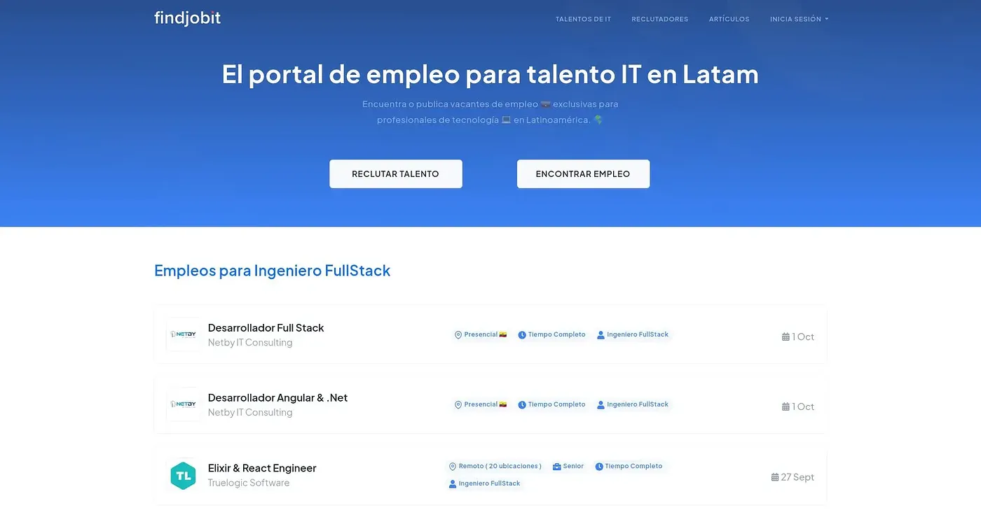 Screenshot of FINDJOBIT