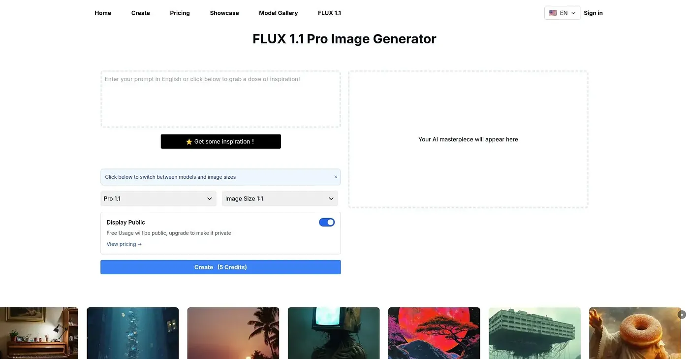Screenshot of FLUX 1.1 Pro