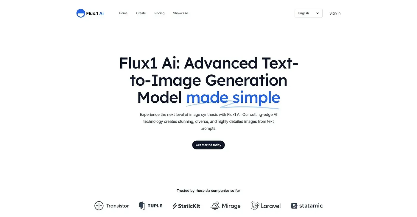 Screenshot of FLUX.1 AI