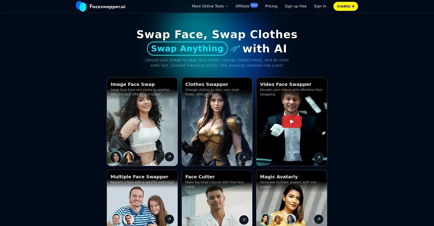 Screenshot of Face Swapper AI