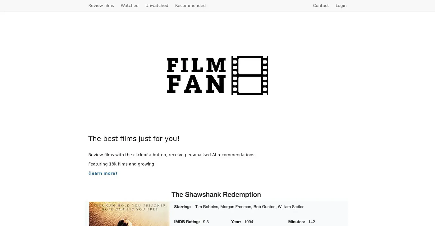 Screenshot of Filmfan AI