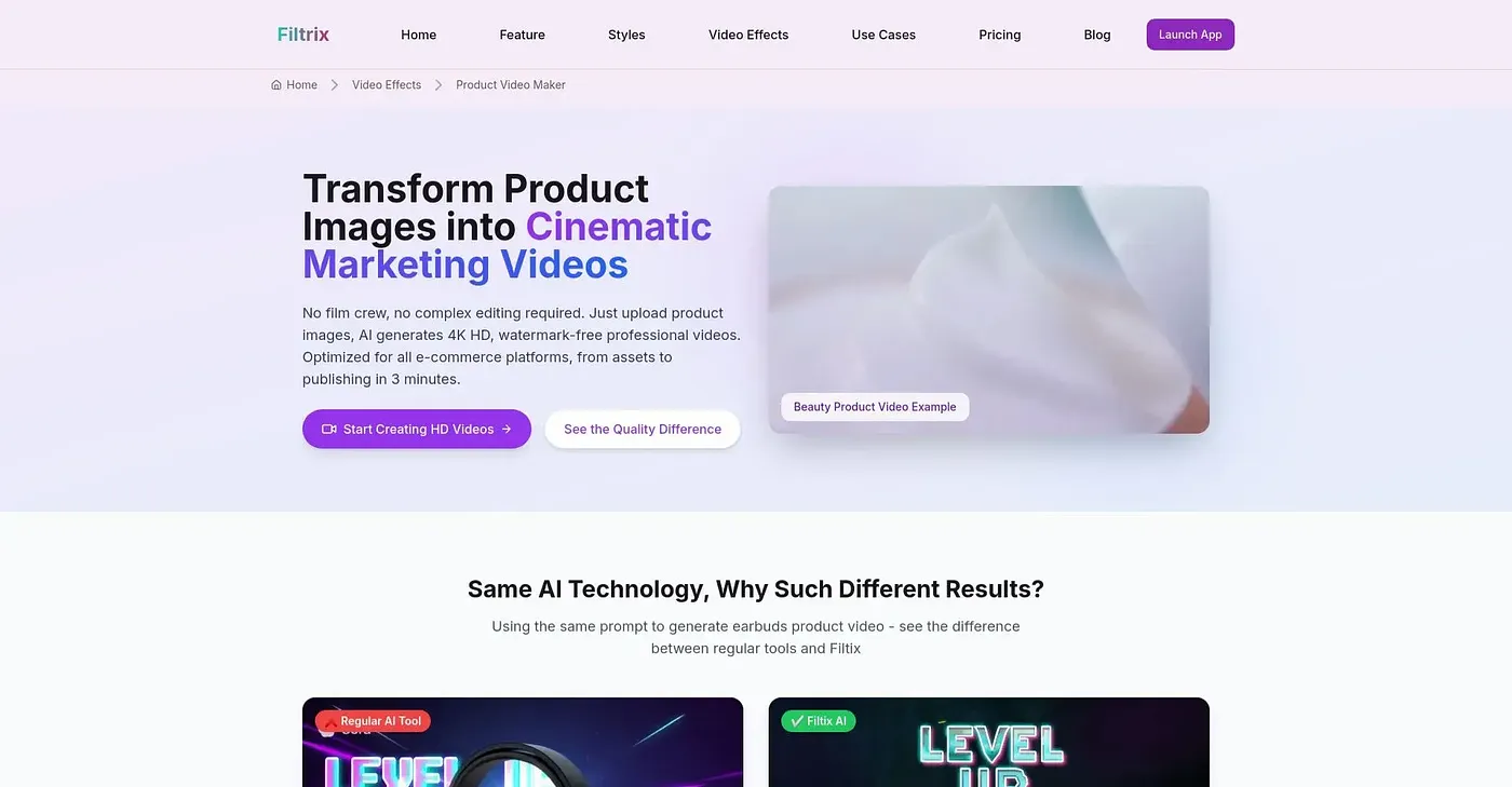 Screenshot of Filtix AI