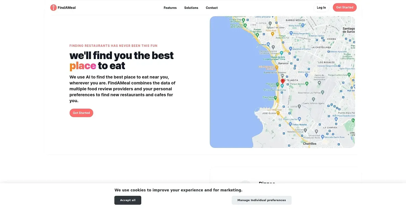 Screenshot of Find A Meal