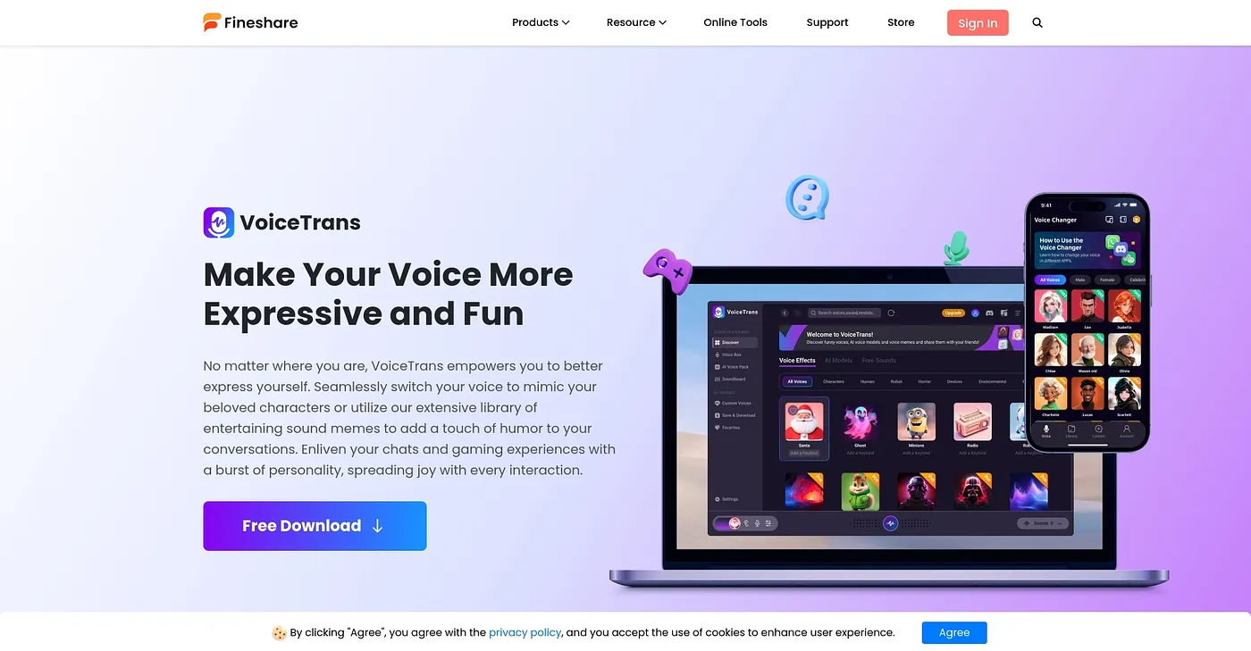 Screenshot of Fineshare