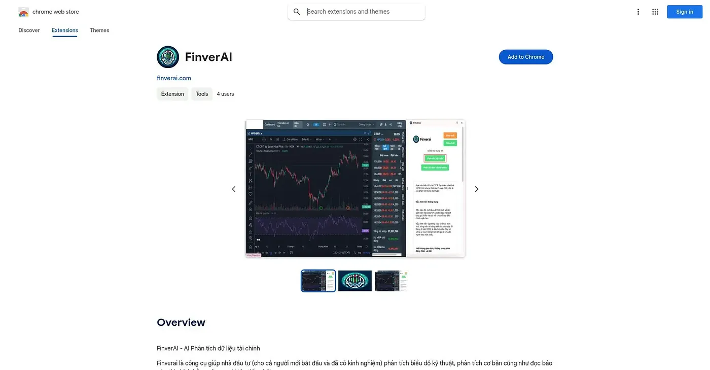 Screenshot of FinverAI Chrome Extension