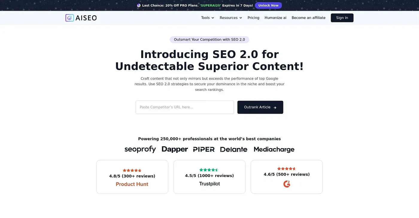 Screenshot of AI SEO