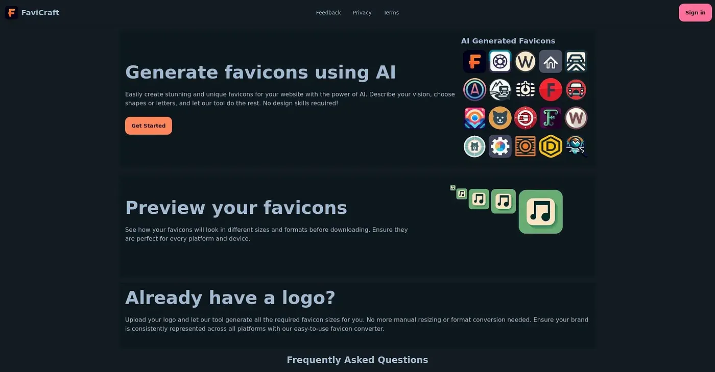 Screenshot of Favicraft