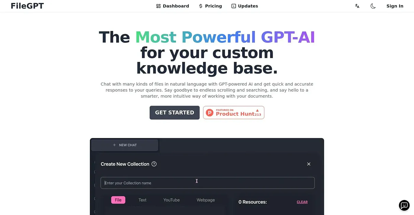 Screenshot of FileGPT