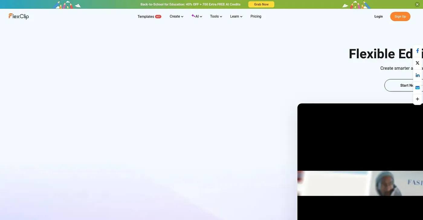Screenshot of FlexClip