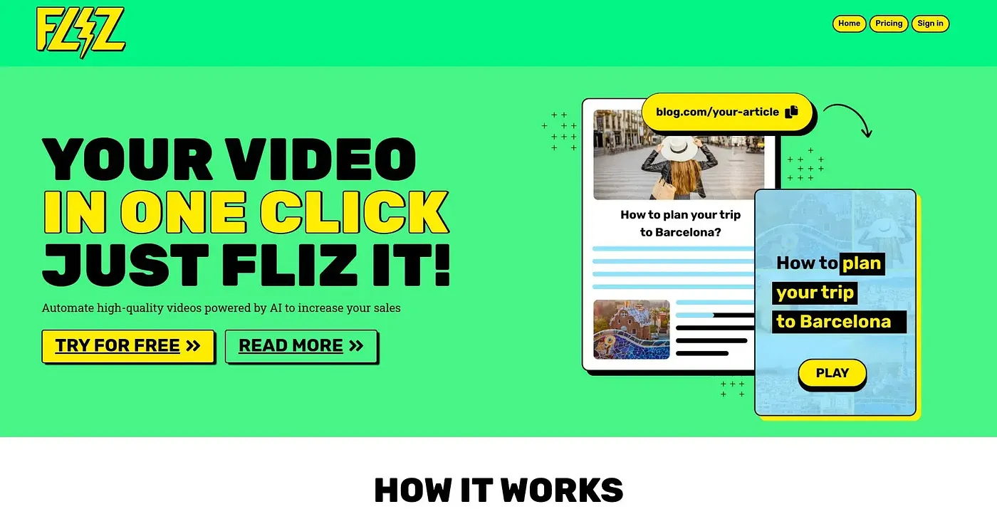 Screenshot of Fliz AI