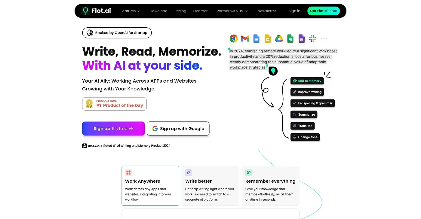 Screenshot of Flot AI