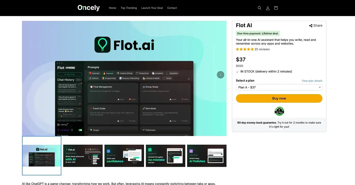 Screenshot of Flot AI