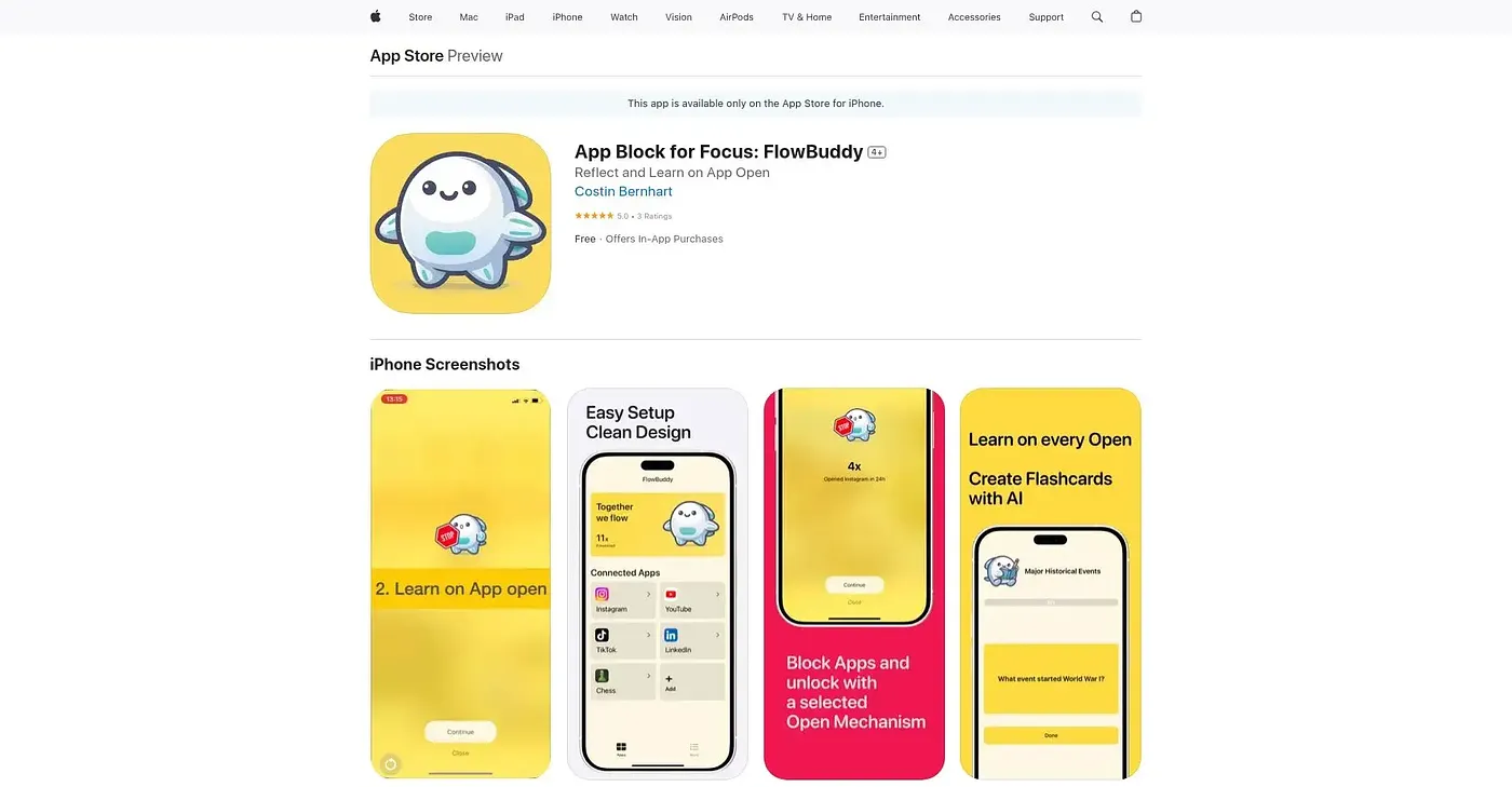 Screenshot of FlowBuddy